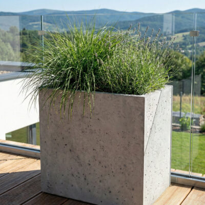 Donica betonowa CALDEA (szara) 60x40x60 ogrodowa