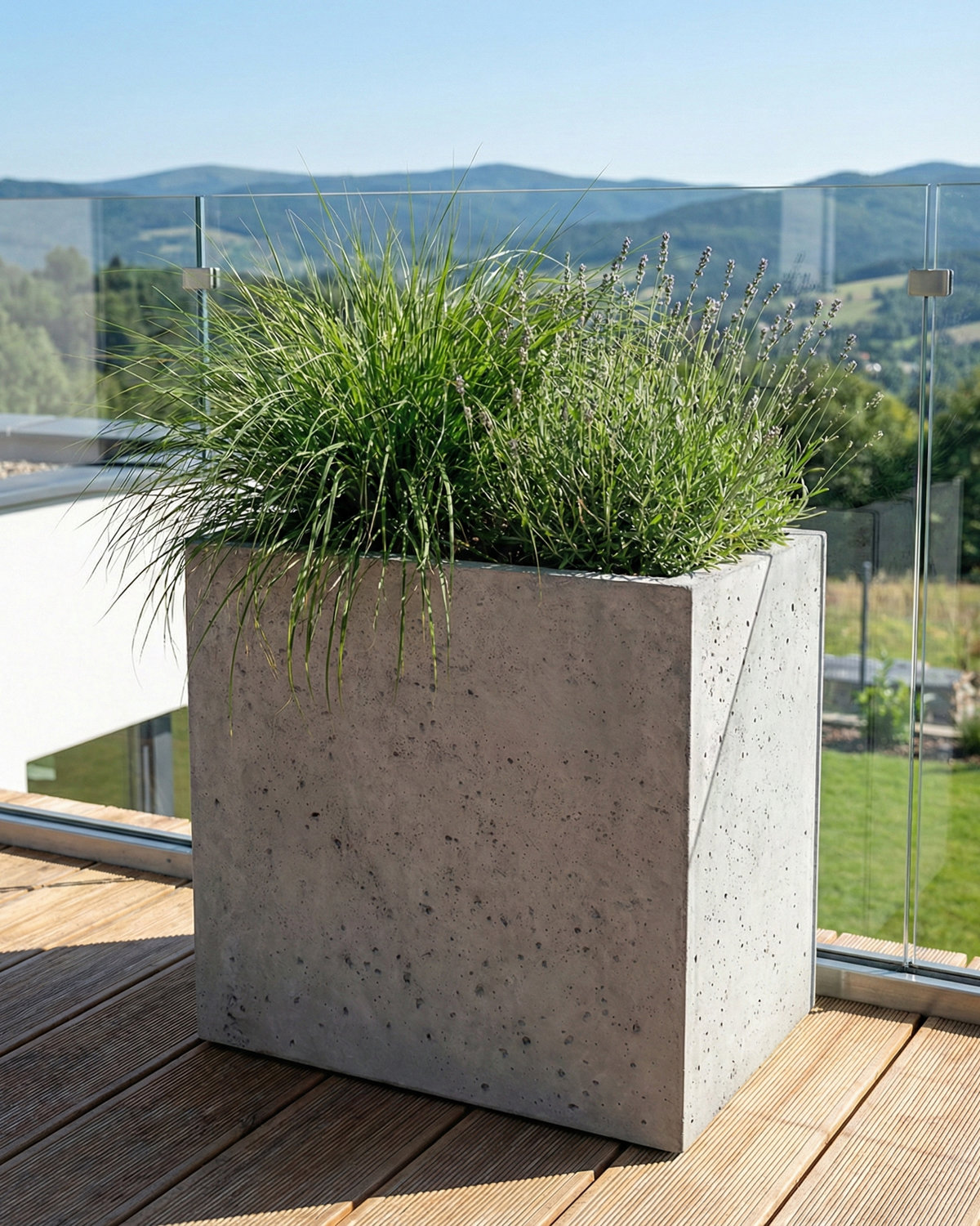 Donica betonowa CALDEA (szara) 60x40x60 ogrodowa