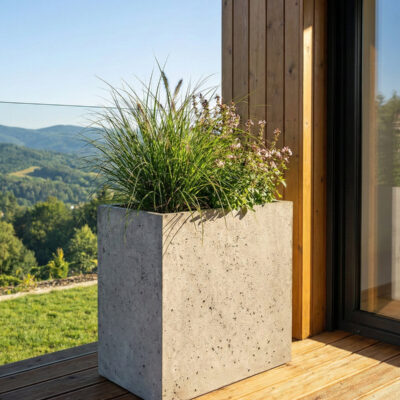 Donica betonowa CALDEA (szara) 60x40x60 ogrodowa