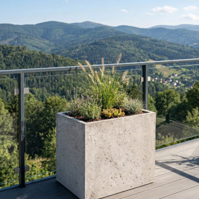 Donica betonowa CALDEA (szara) 60x40x60 ogrodowa