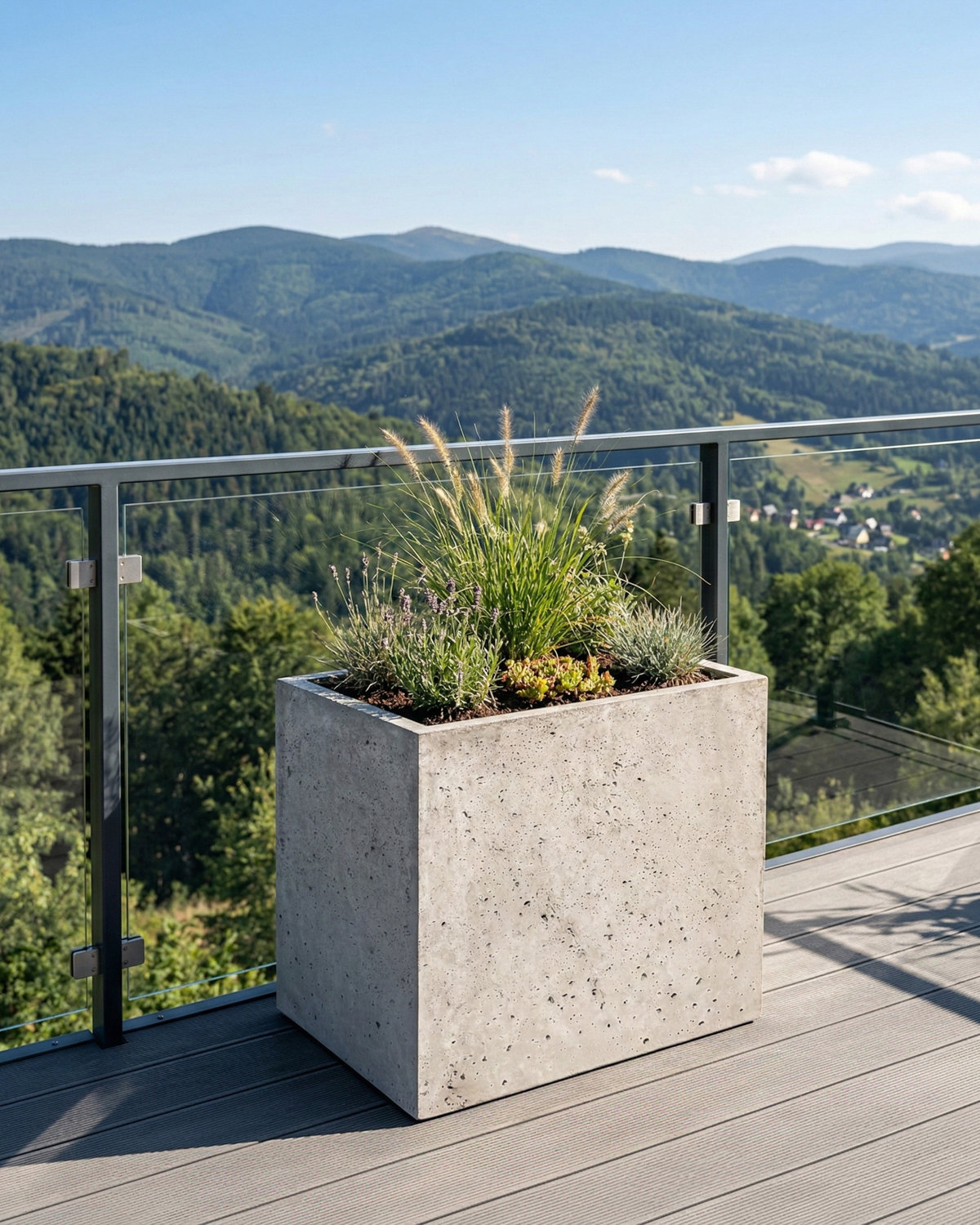 Donica betonowa CALDEA (szara) 60x40x60 ogrodowa