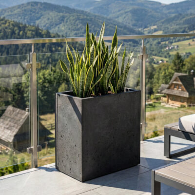 Donica betonowa CALDEA (czarna) 60x40x60 duża