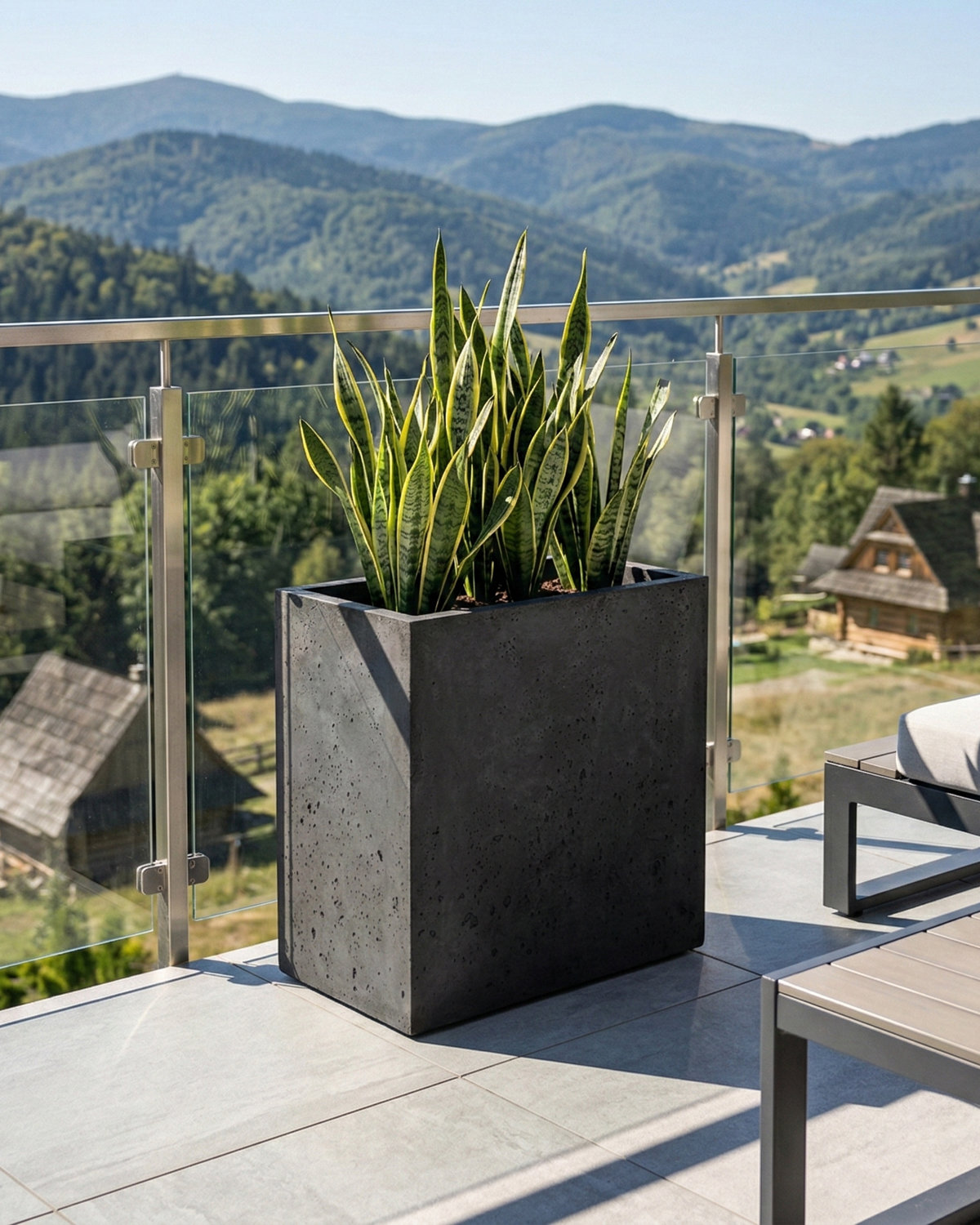 Donica betonowa CALDEA (czarna) 60x40x60 duża