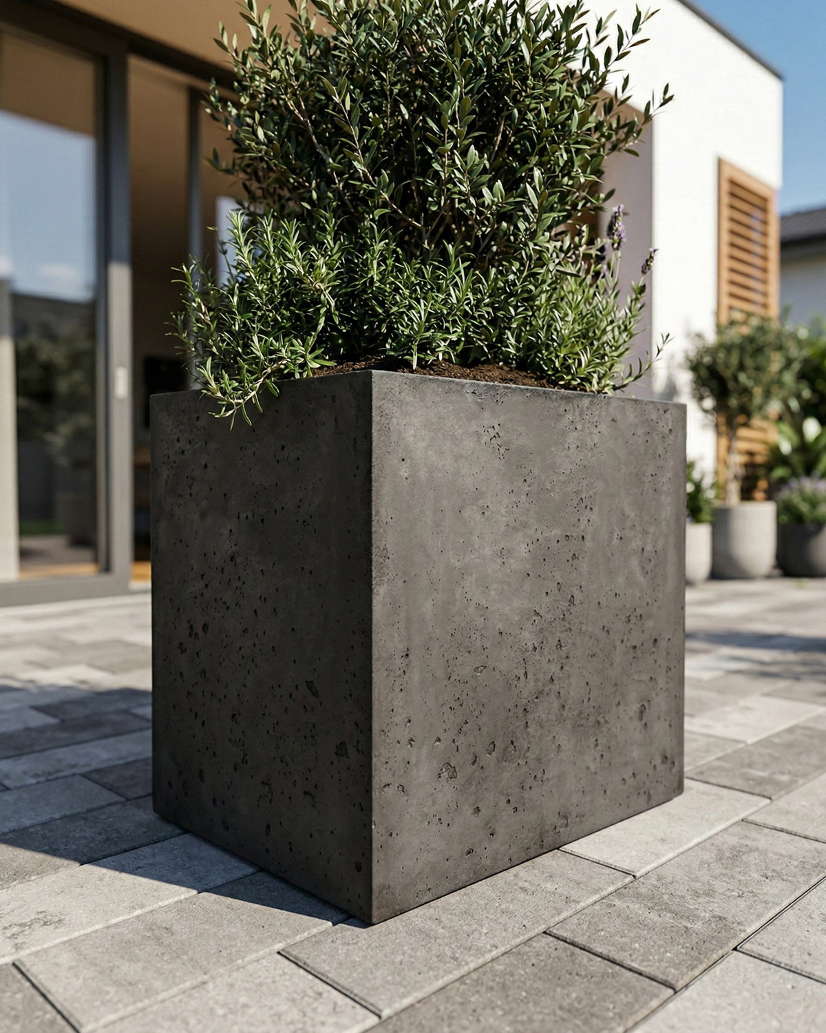 Donica betonowa CALDEA (czarna) 60x40x60 duża