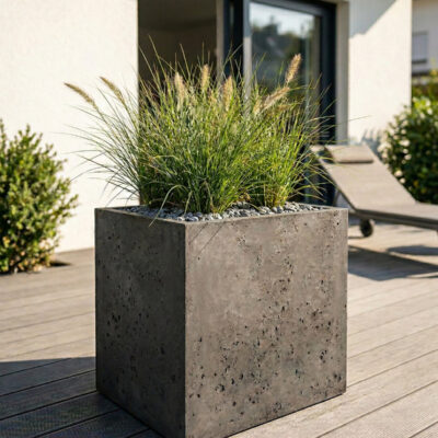 Donica betonowa CALDEA (czarna) 60x40x60 duża