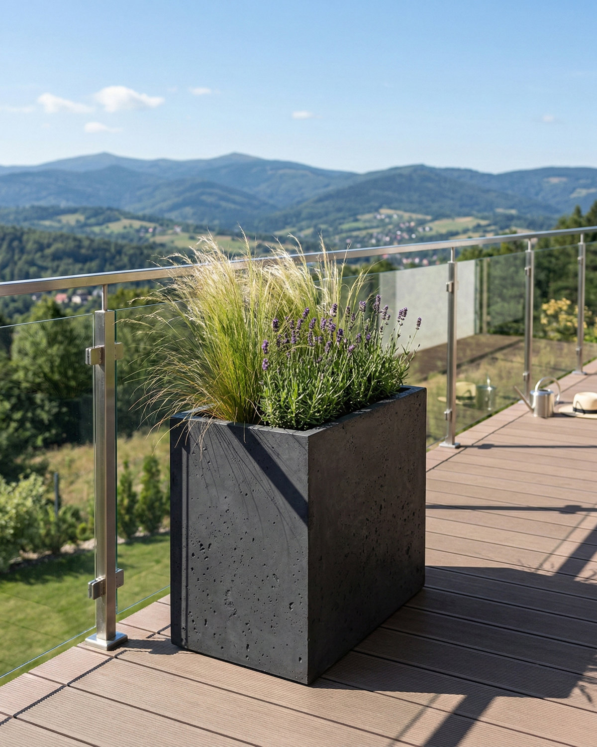 Donica betonowa CALDEA (czarna) 60x40x60 duża