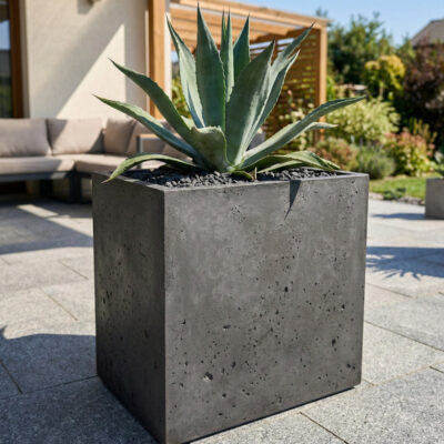 Donica betonowa CALDEA (czarna) 60x40x60 duża