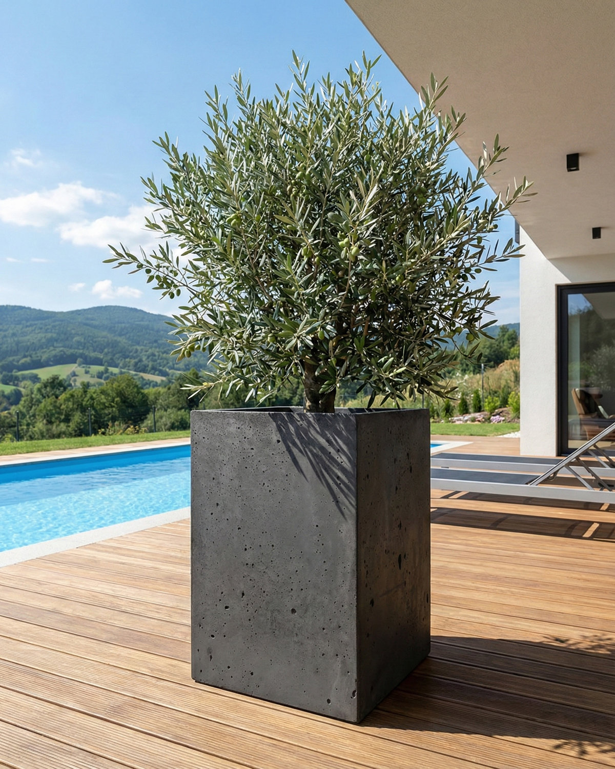 Donica betonowa CALDEA (czarna) 40x40x60 do ogrodu