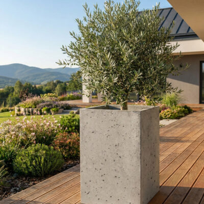 Donica betonowa CALDEA (szara) 40x40x60 tarasowa
