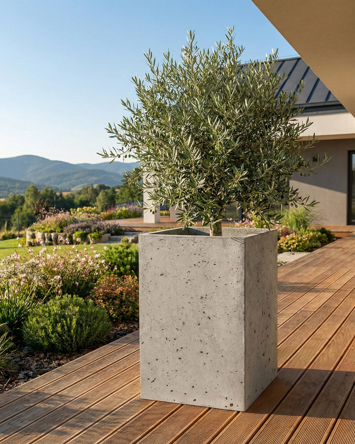 Donica betonowa CALDEA (szara) 40x40x60 tarasowa