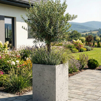 Donica betonowa CALDEA (szara) 40x40x60 tarasowa