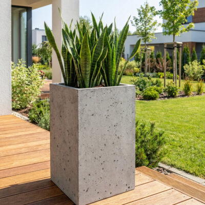 Donica betonowa CALDEA (szara) 40x40x60 tarasowa