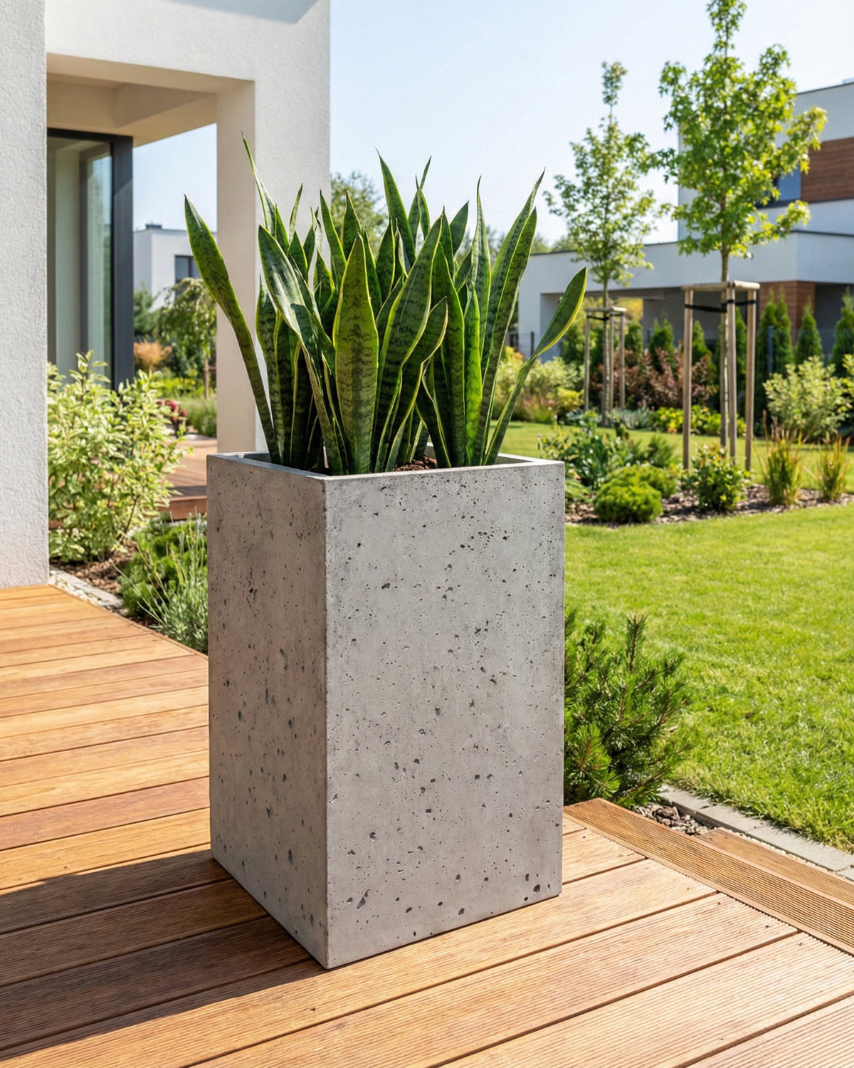 Donica betonowa CALDEA (szara) 40x40x60 tarasowa