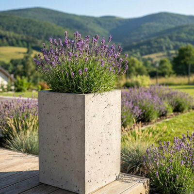 Donica betonowa CALDEA (szara) 40x40x60 tarasowa