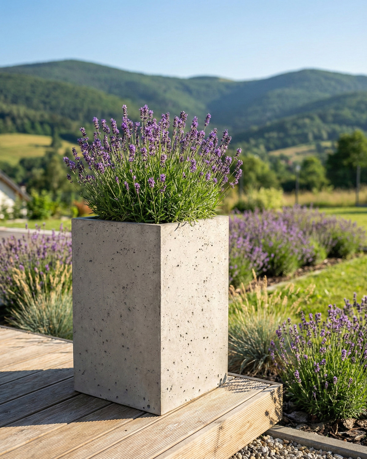 Donica betonowa CALDEA (szara) 40x40x60 tarasowa