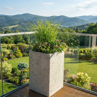 Donica betonowa CALDEA (szara) 40x40x60 tarasowa