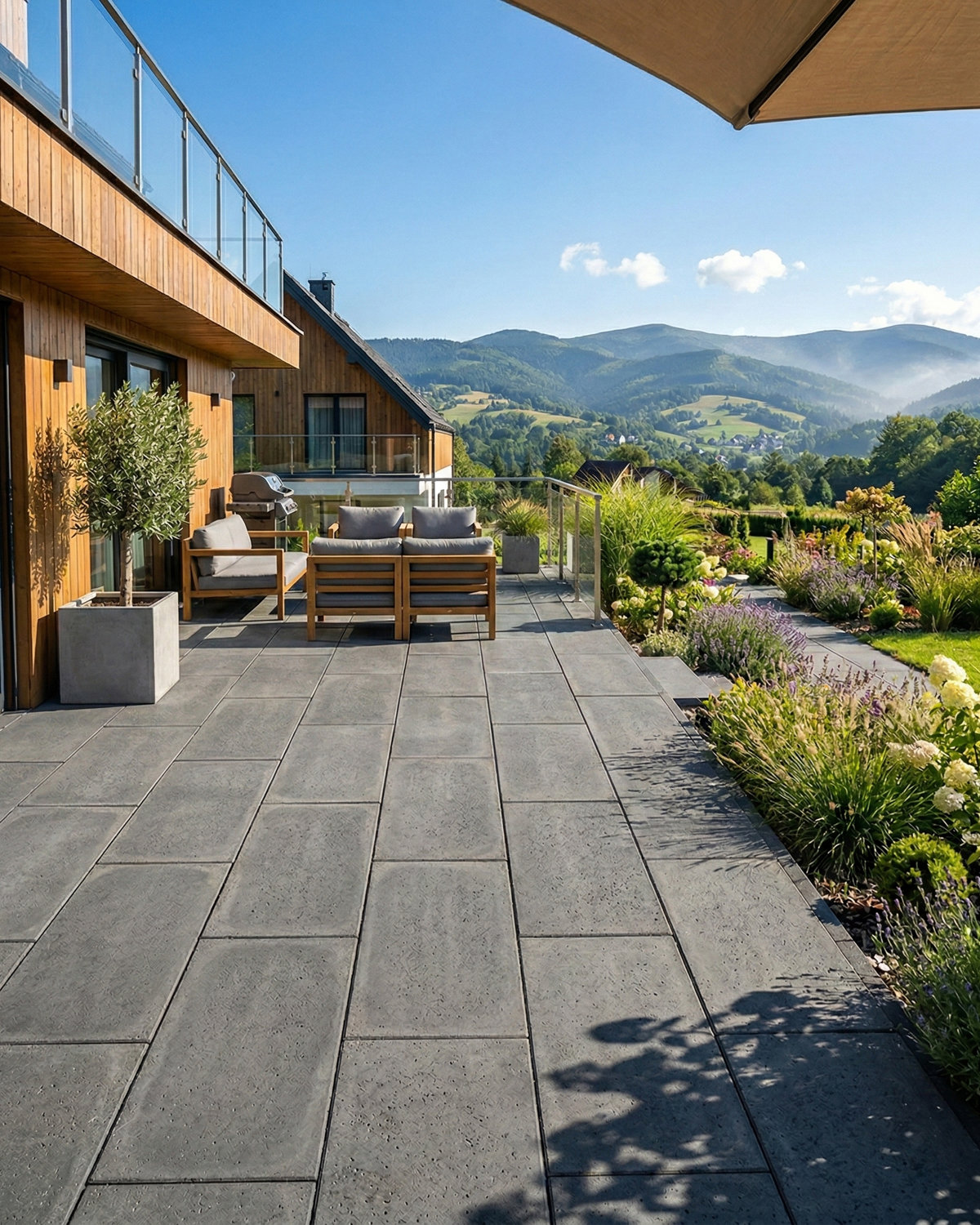 Płyta betonowa chodnikowa MODENA (czerń satynowa) 120x60x4 na taras