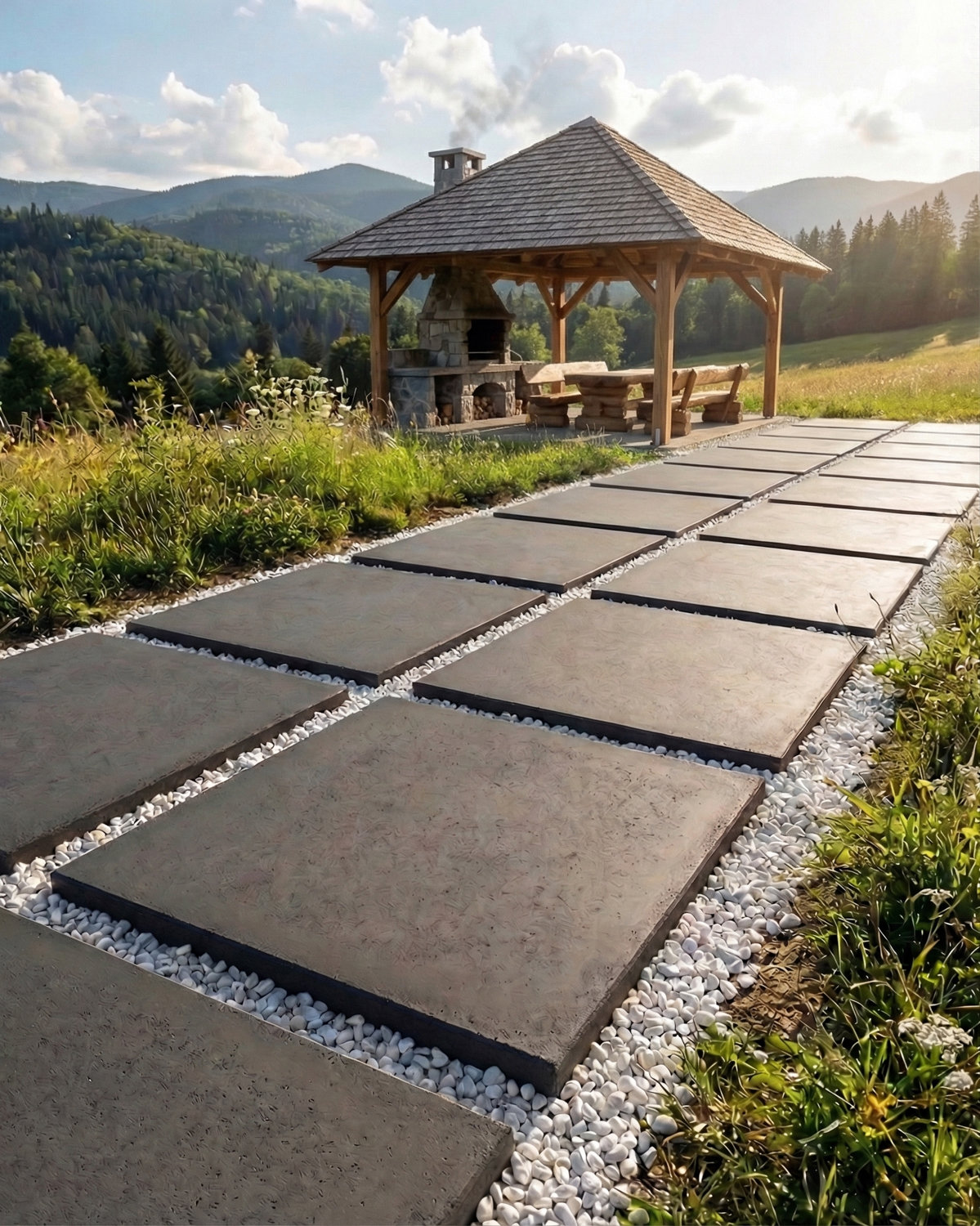 Płyta betonowa chodnikowa MODENA (czerń satynowa) 60x60x4 ogrodowa