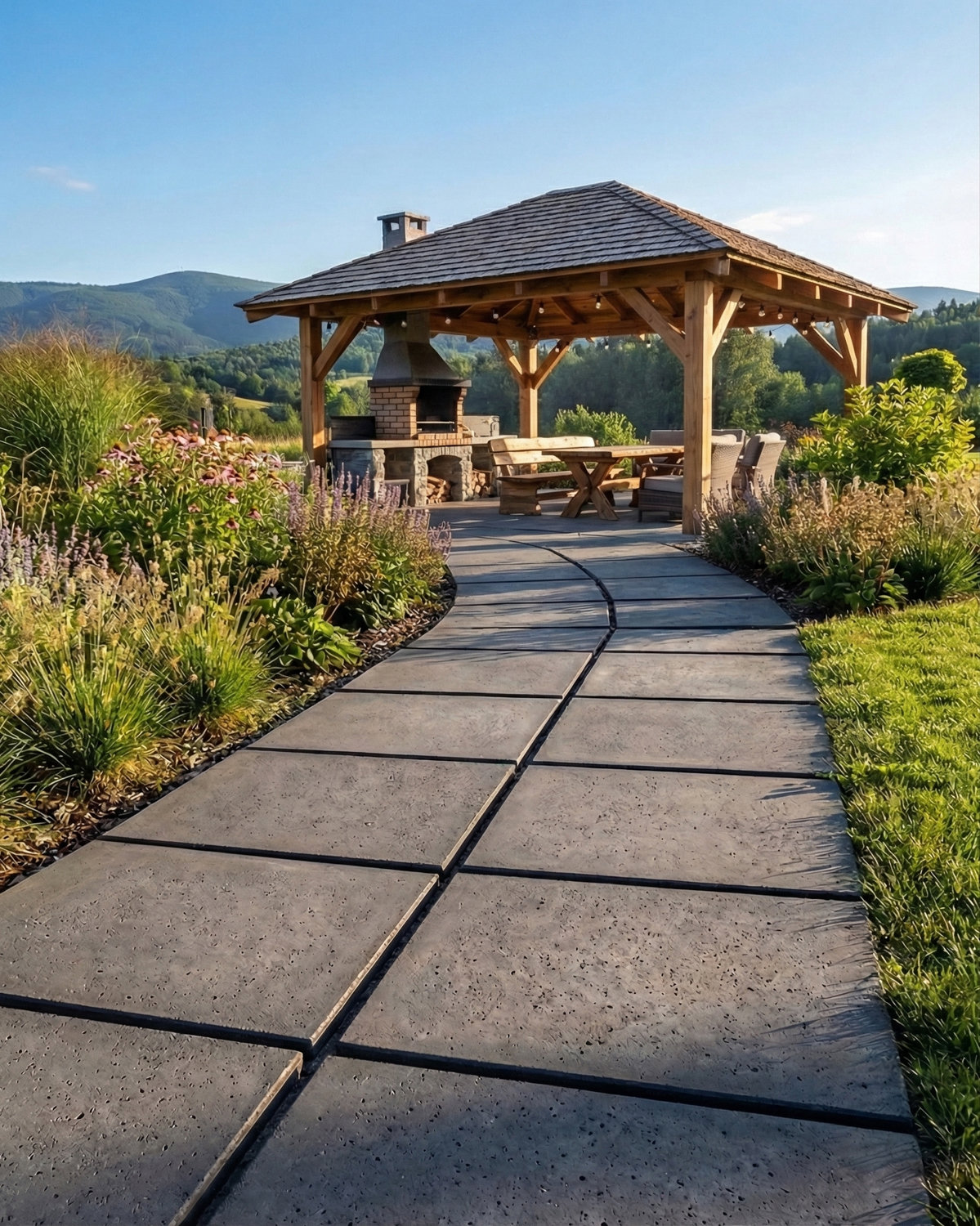 Płyta betonowa chodnikowa MODENA (czerń satynowa) 60x60x4 ogrodowa