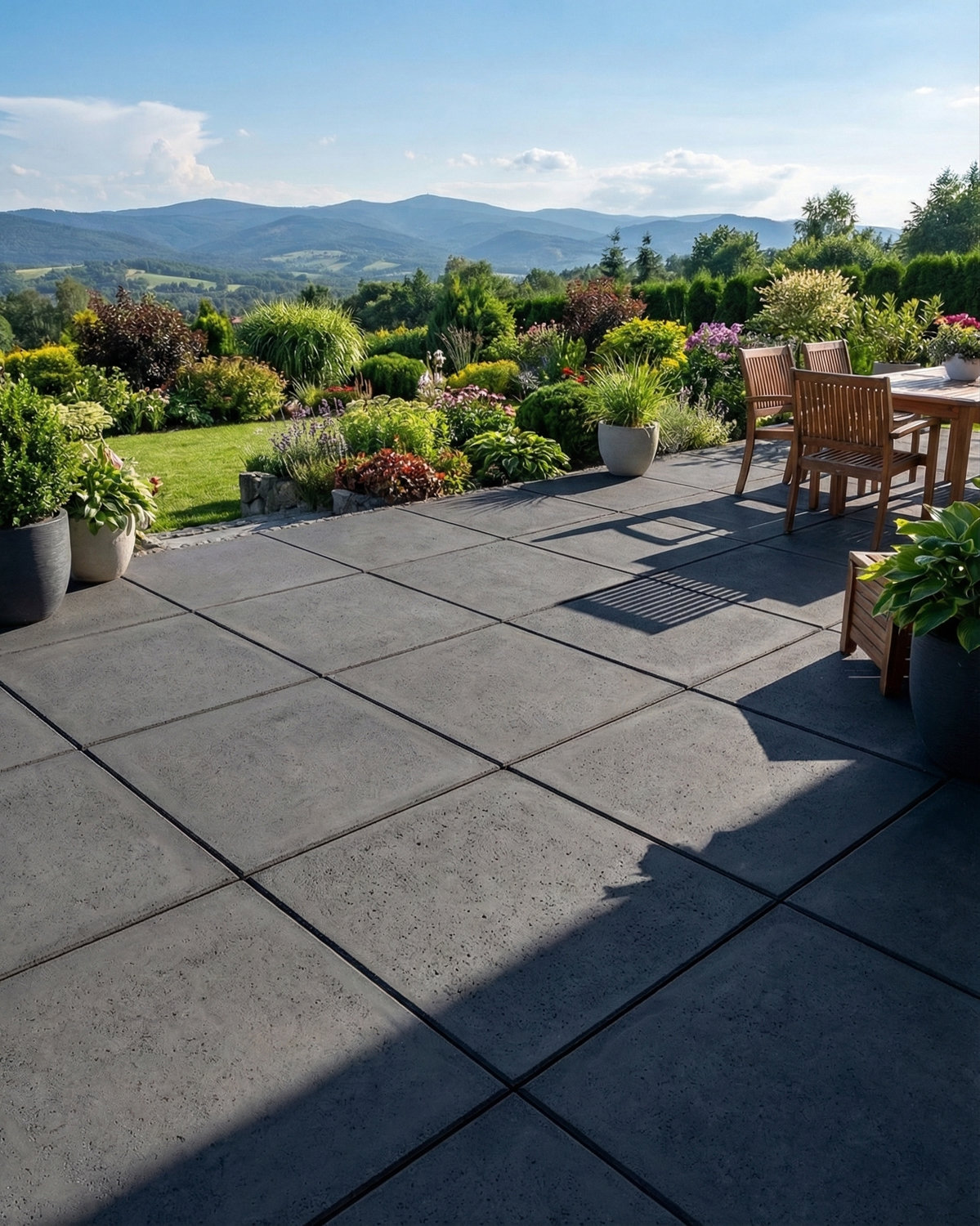 Płyta betonowa chodnikowa MODENA (czerń satynowa) 60x60x4 ogrodowa